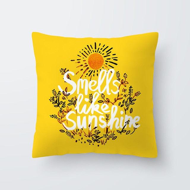 Funda de Cojín Geométrica Amarilla - Decoración Moderna