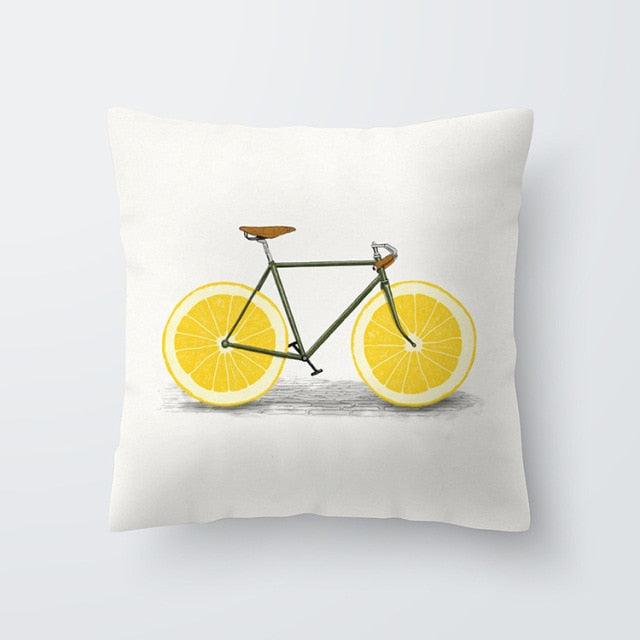 Funda de Cojín Geométrica Amarilla - Decoración Moderna