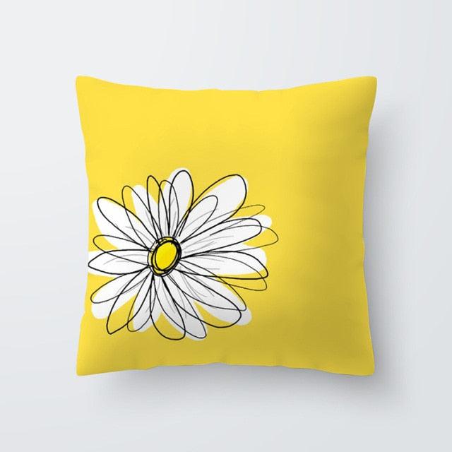 Funda de Cojín Geométrica Amarilla - Decoración Moderna