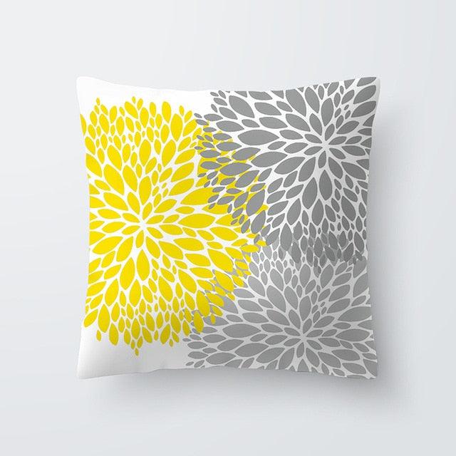 Funda de Cojín Geométrica Amarilla - Decoración Moderna