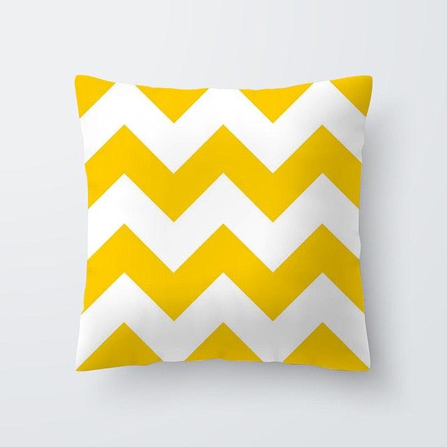 Funda de Cojín Geométrica Amarilla - Decoración Moderna