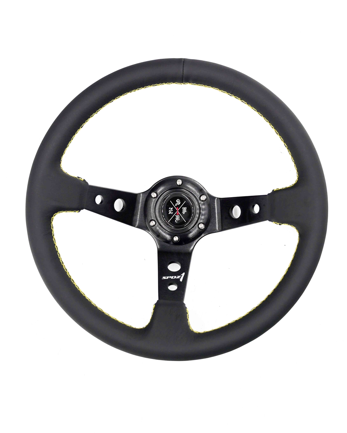 SPDZ1 Premium Yellow Stitched Steering Wheel