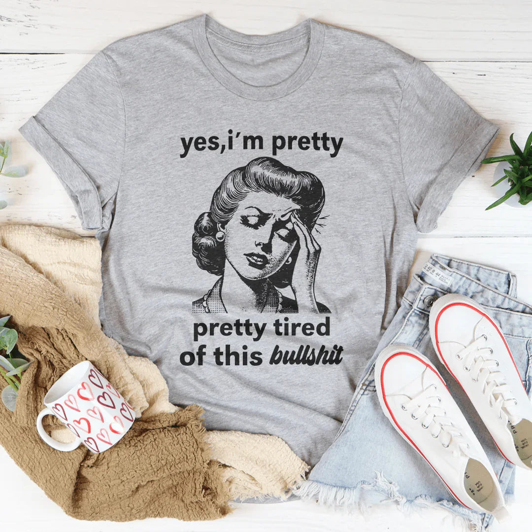 Camiseta con Mensaje Pretty Tired