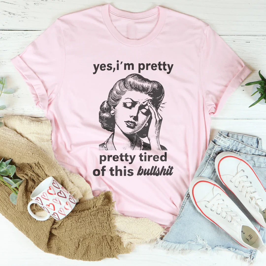 Camiseta con Mensaje Pretty Tired