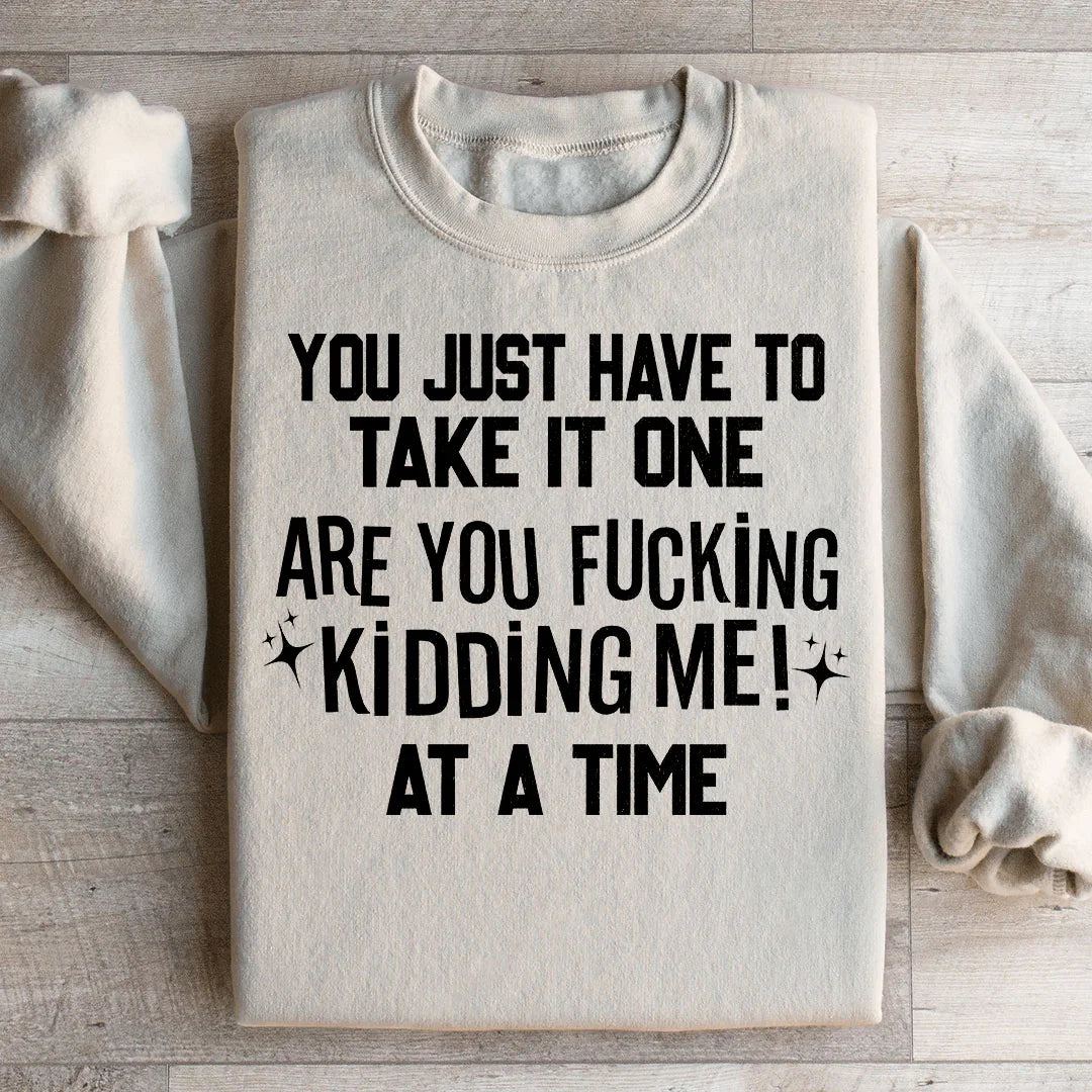 You Just Have To Take It One 'Are You Kidding Me' At A Time Sweatshirt