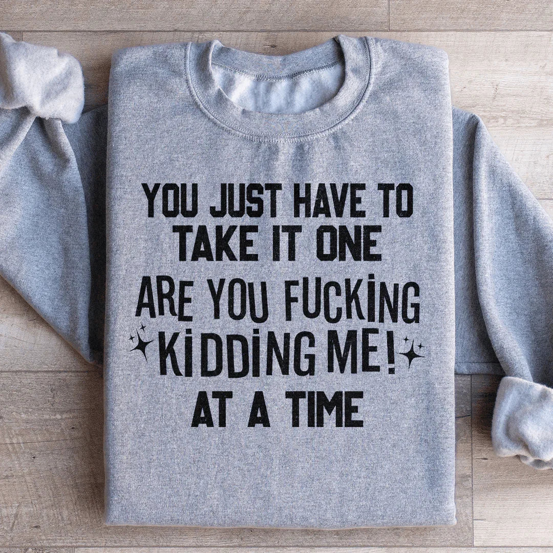 You Just Have To Take It One 'Are You Kidding Me' At A Time Sweatshirt