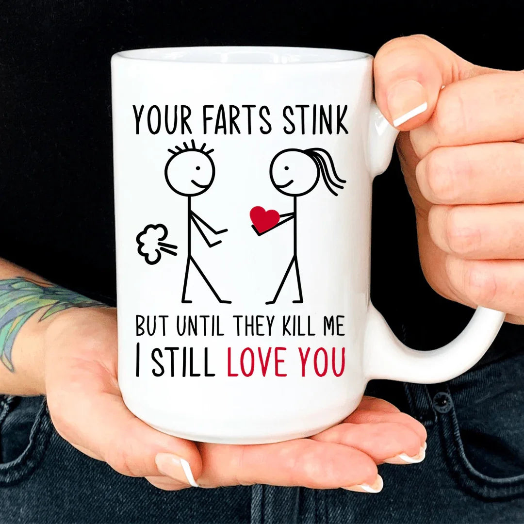 Humorous Farts Stink Mug - 15 oz Ceramic Drinkware