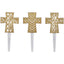 Gold Cross Cake Toppers - Religious Dessert Decorations