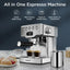 Máquina de Espresso Geek Chef de 20 Bares con Espumador de Leche - Acero Inoxidable