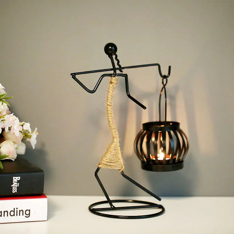 Candelabro en Forma de Linterna - Decoración de Hogar Inspirada en el Estilo Nórdico