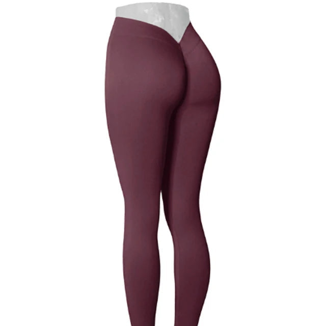 Pantalons de yoga en nylon V Back pour femmes
