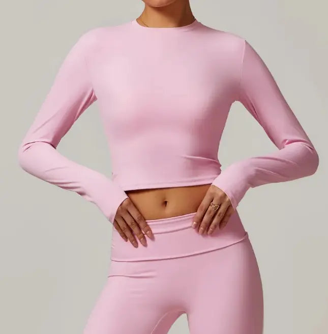 Top de Yoga de Manga Larga Ajustado