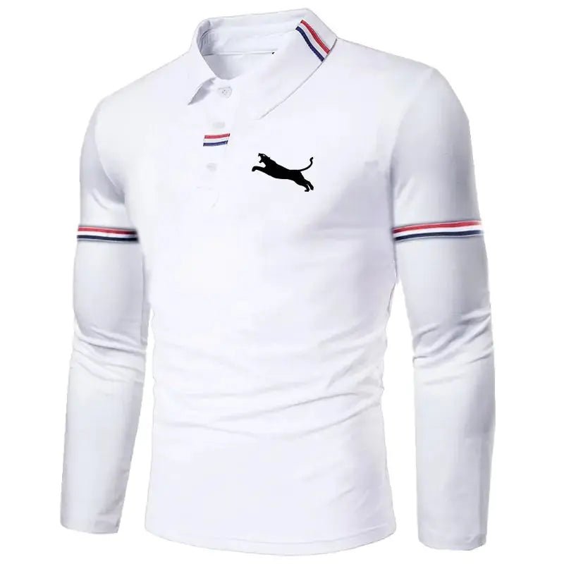 Camisa Polo de Manga Larga Casual para Hombre