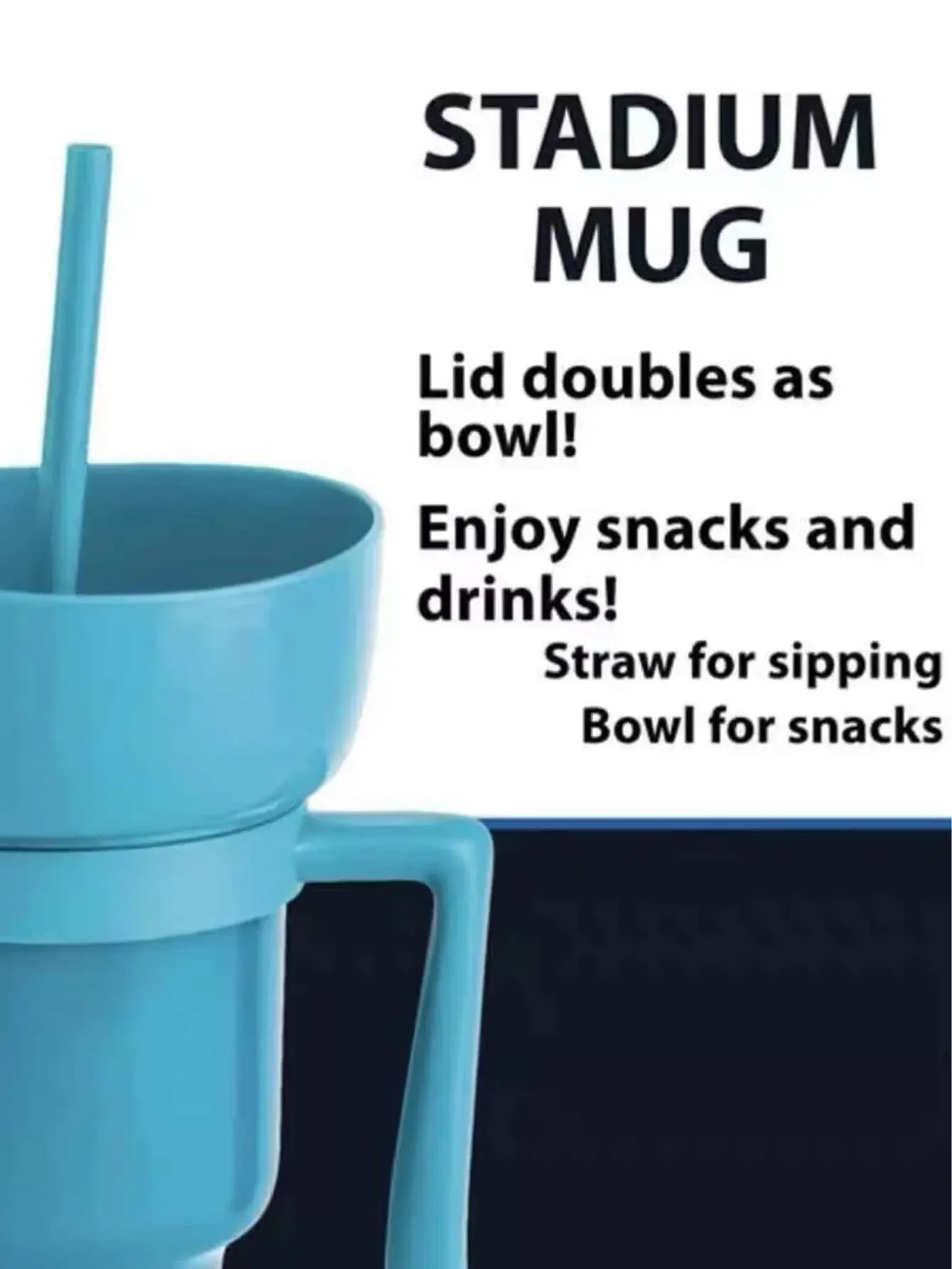 Popcorn Snack with Handle & All-in-One Drink Cup