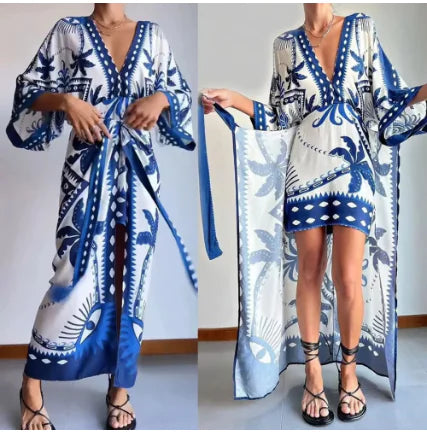 Five-Quarter Sleeve Loose Dress for Women
