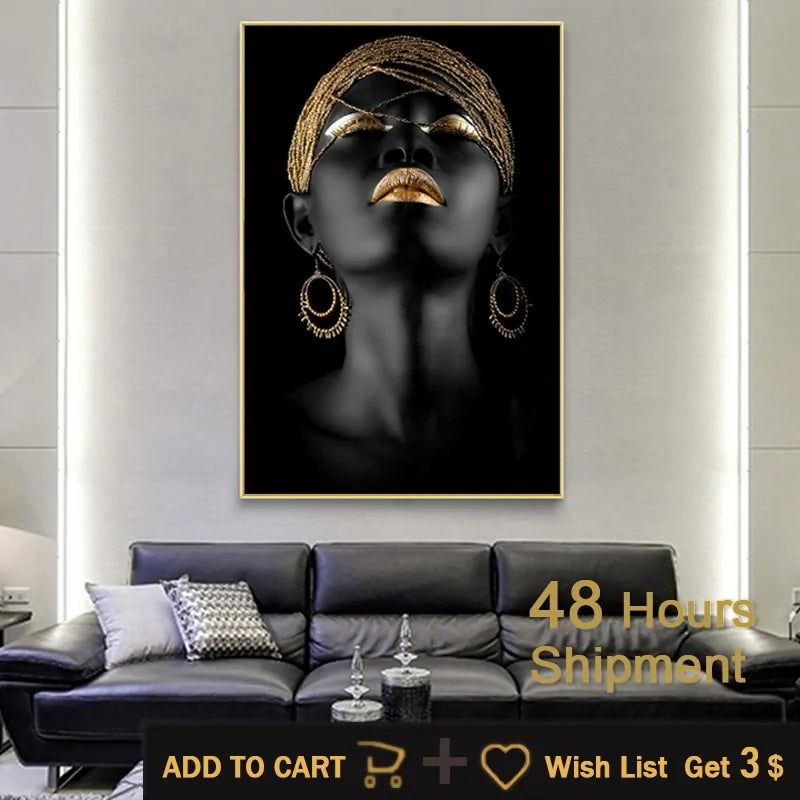 Impressions sur toile modernes premium - Femme noire africaine