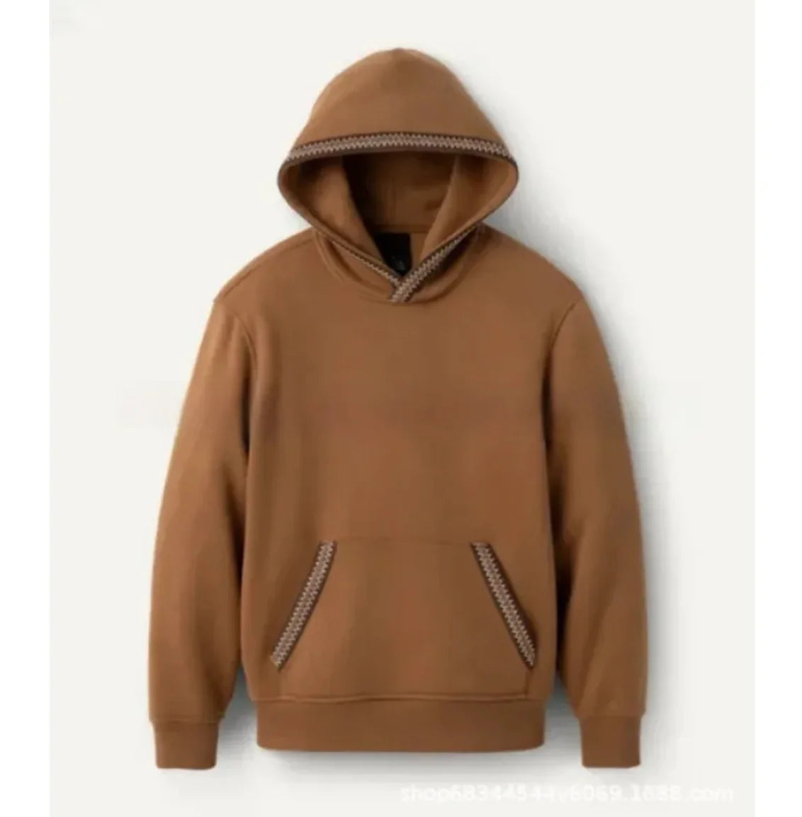 Sudadera con capucha de felpa en tonos tierra