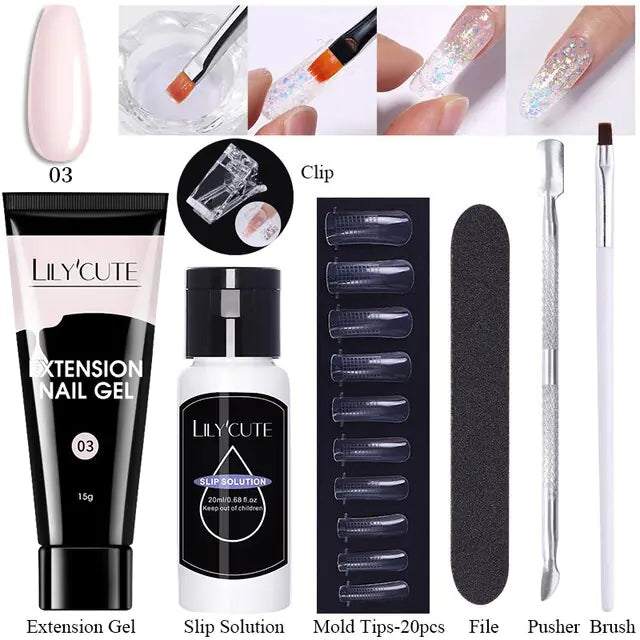 LILYCUTE Nail Extension Gel Set - Premium Nail Care