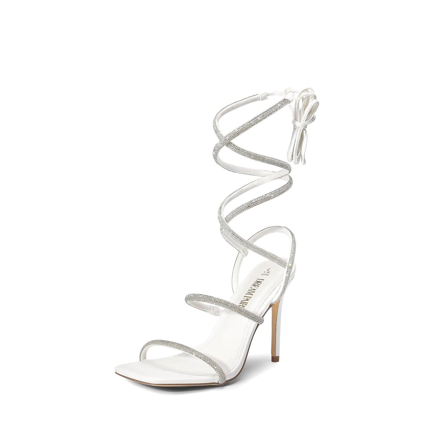 DREAM PAIRS Sandales Gladiateur à Talons Hauts pour Femmes - Blanc