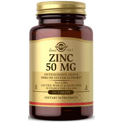 Solgar Kosher Zinc 50 mg - 100 Tablets
