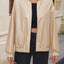 Veste à col baseball zippée à épaules tombantes