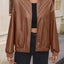 Veste à col baseball zippée à épaules tombantes