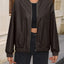 Veste à col baseball zippée à épaules tombantes