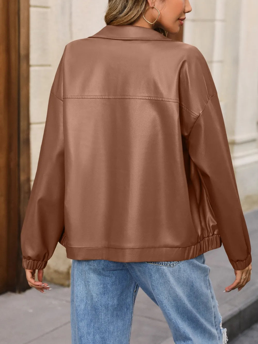Zip Up Dropped Shoulder Jacket - Korvel
