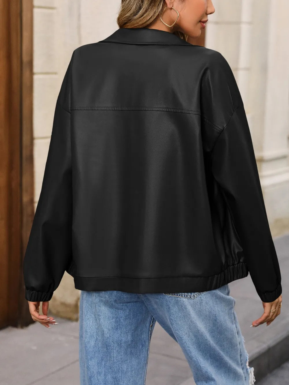 Zip Up Dropped Shoulder Jacket - Korvel