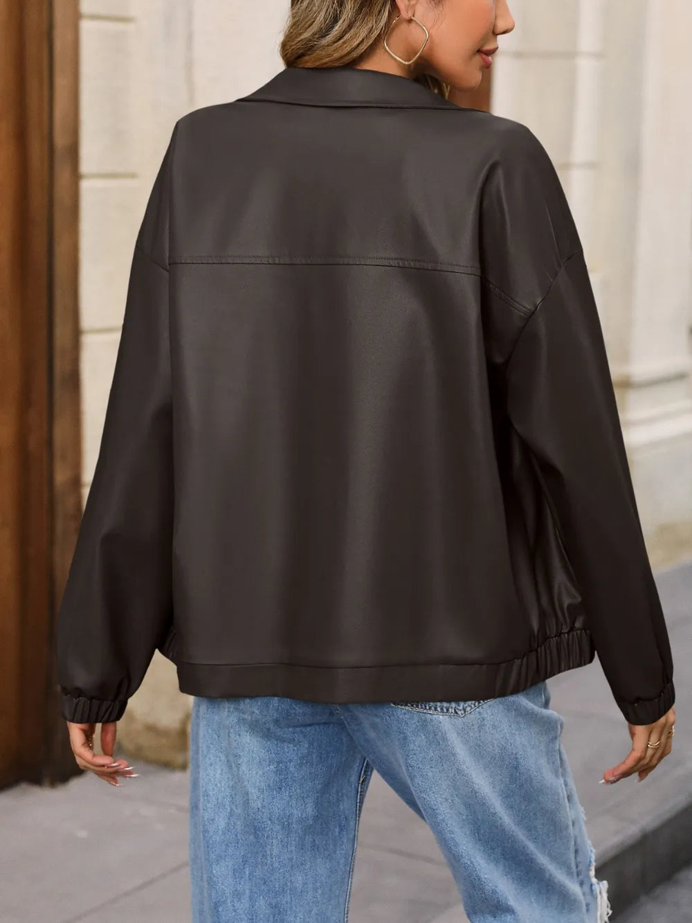 Zip Up Dropped Shoulder Jacket - Korvel