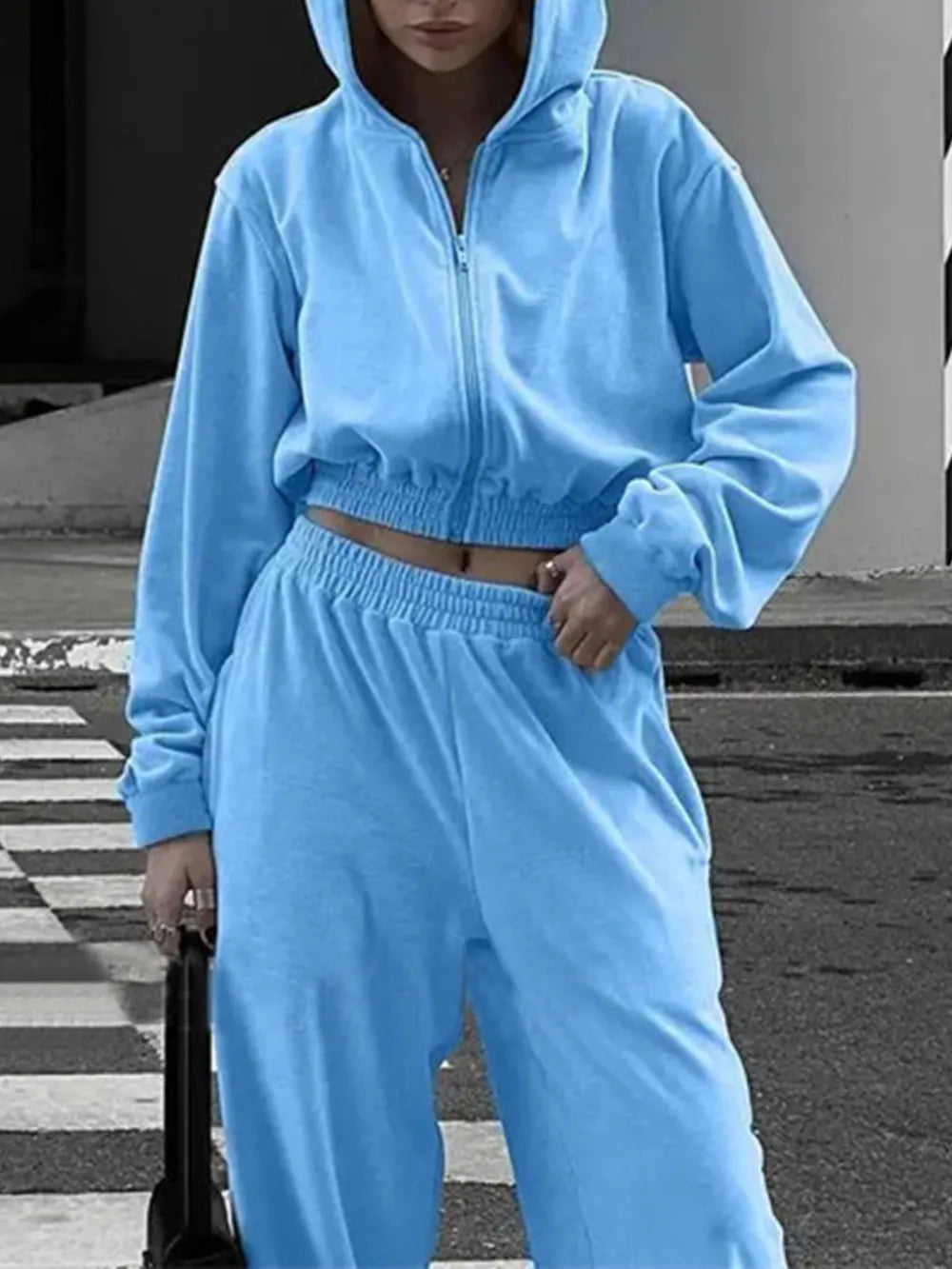 Premium Zip Up Hoodie and Pocketed Pants Set