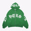 Zipper hoodie Gothic letter printed hoodie oversized hoodie - Korvel