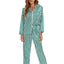 Ensemble de Pyjama en Satin de Soie Rayé Élégant pour Femmes