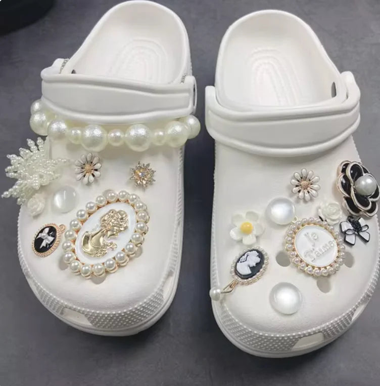 Pearl Chain Shoe Charms for Crocs and Sandals - Elegant Accessories