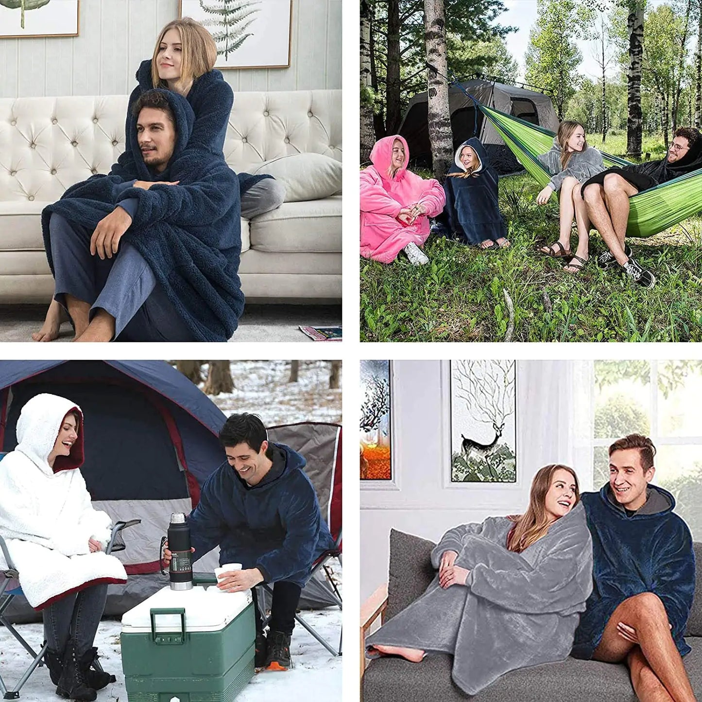 Sudadera con manta de felpa extragrande