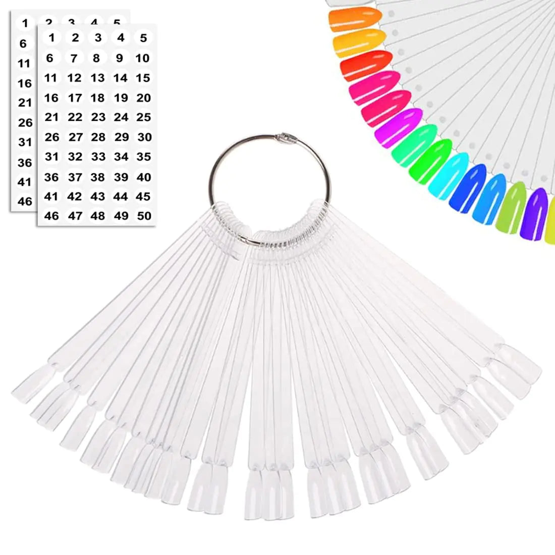 JASSINS 150 Pcs Bâtons d'Échantillon de Vernis à Ongles - Conseils de Présentation Clairs