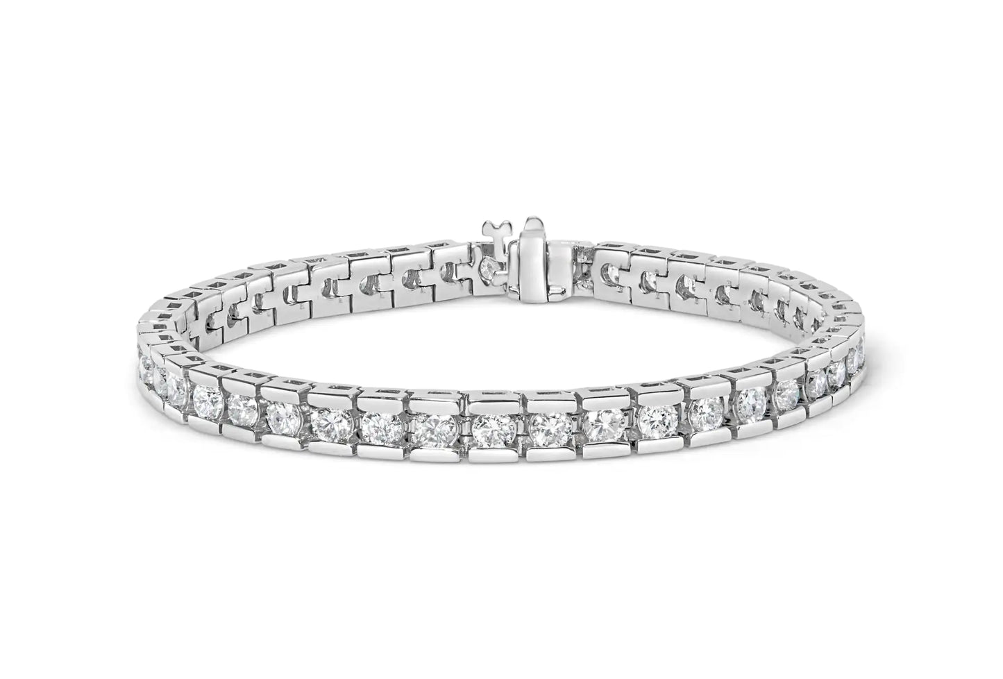 IGI Certified 14K White Gold Diamond Tennis Bracelet - 6.0 Cttw