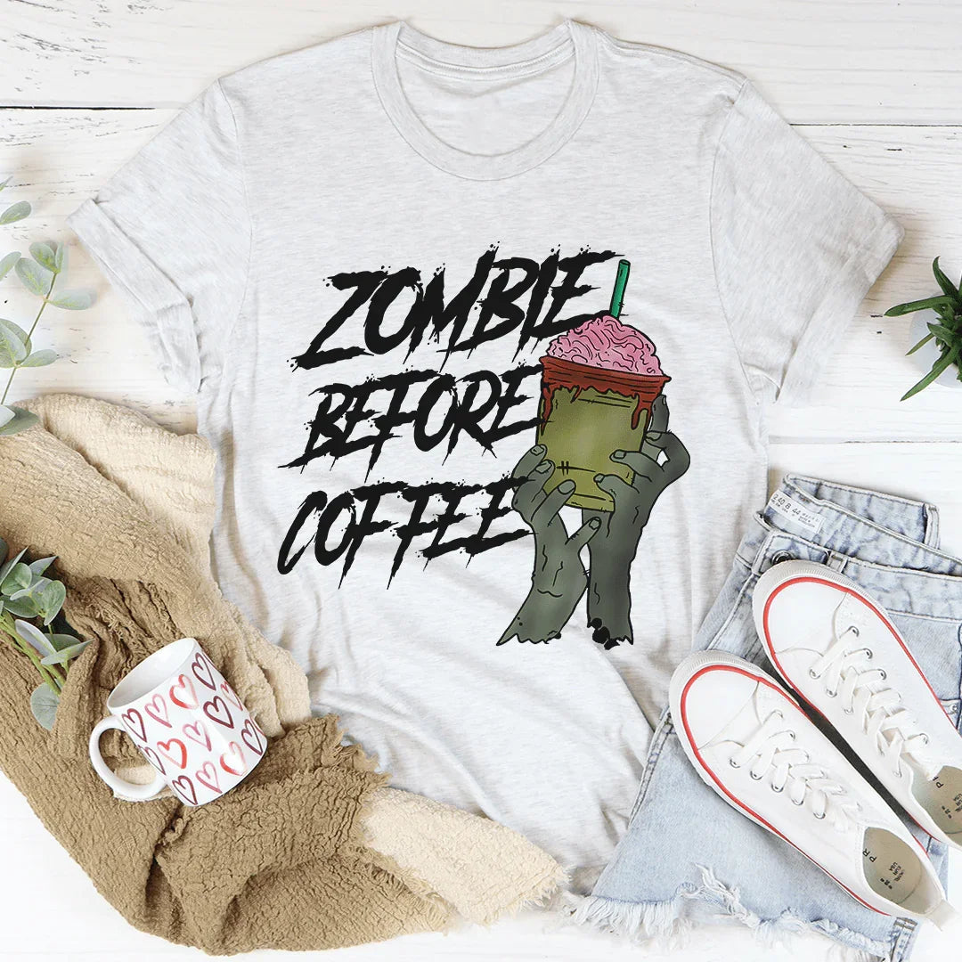 Zombie Before Coffee Tee - Korvel