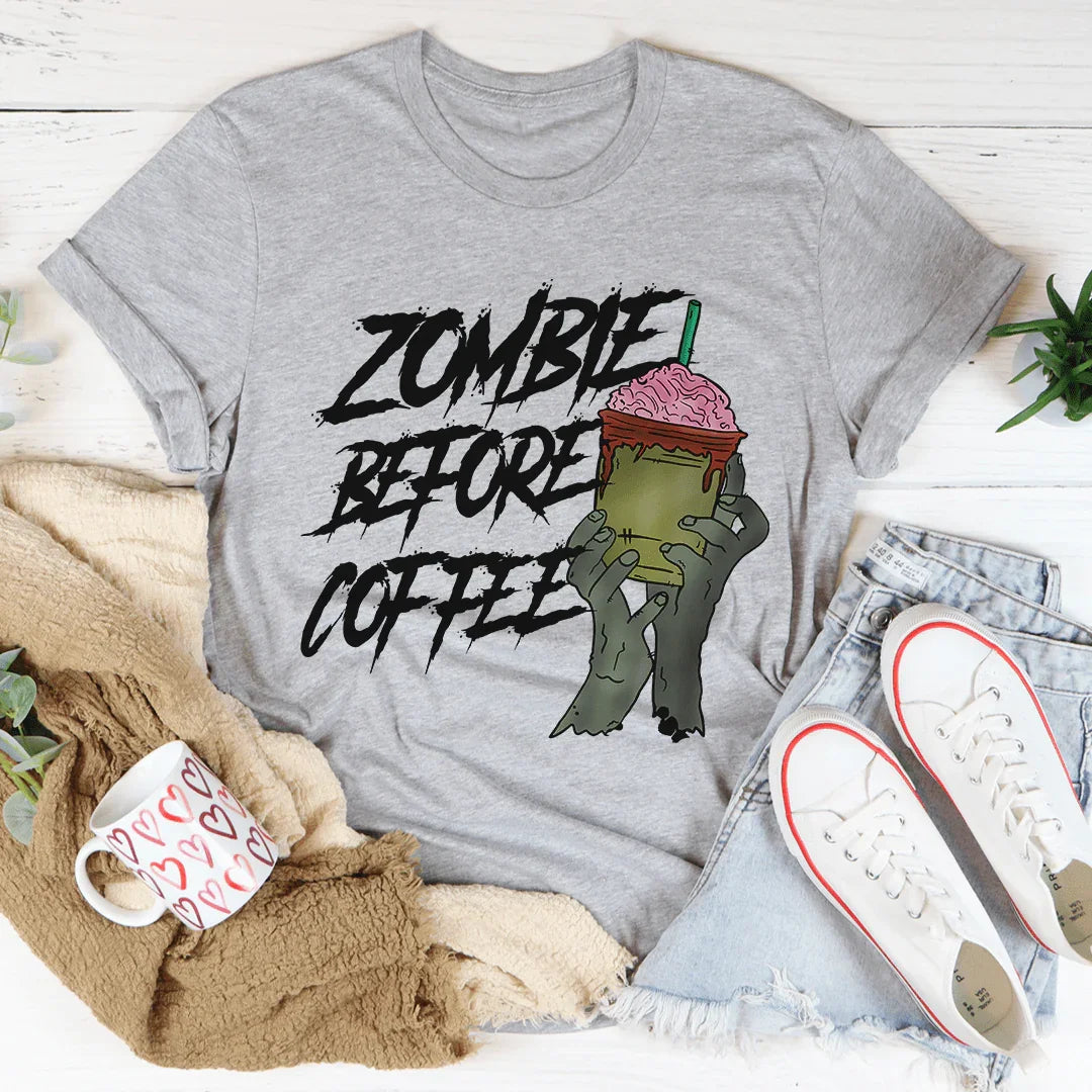 Zombie Before Coffee Tee - Korvel