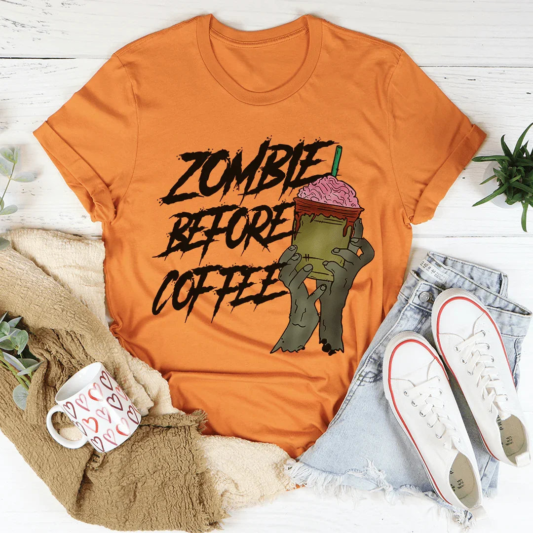 Zombie Before Coffee Tee - Korvel