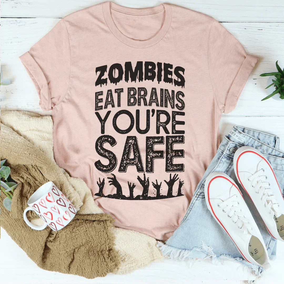 Camiseta Zombies Comen Cerebros Estás a Salvo
