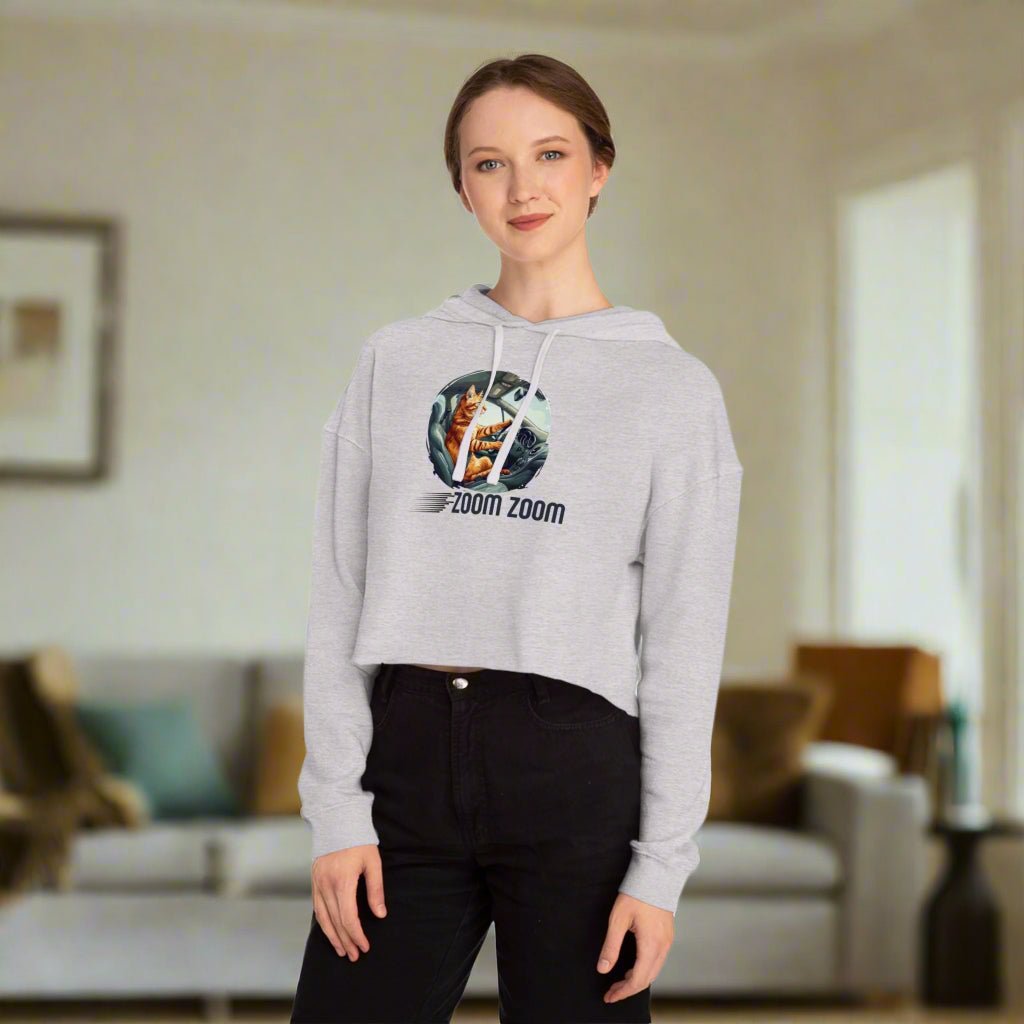 Sudadera recortada Zoomie Kitty para ella