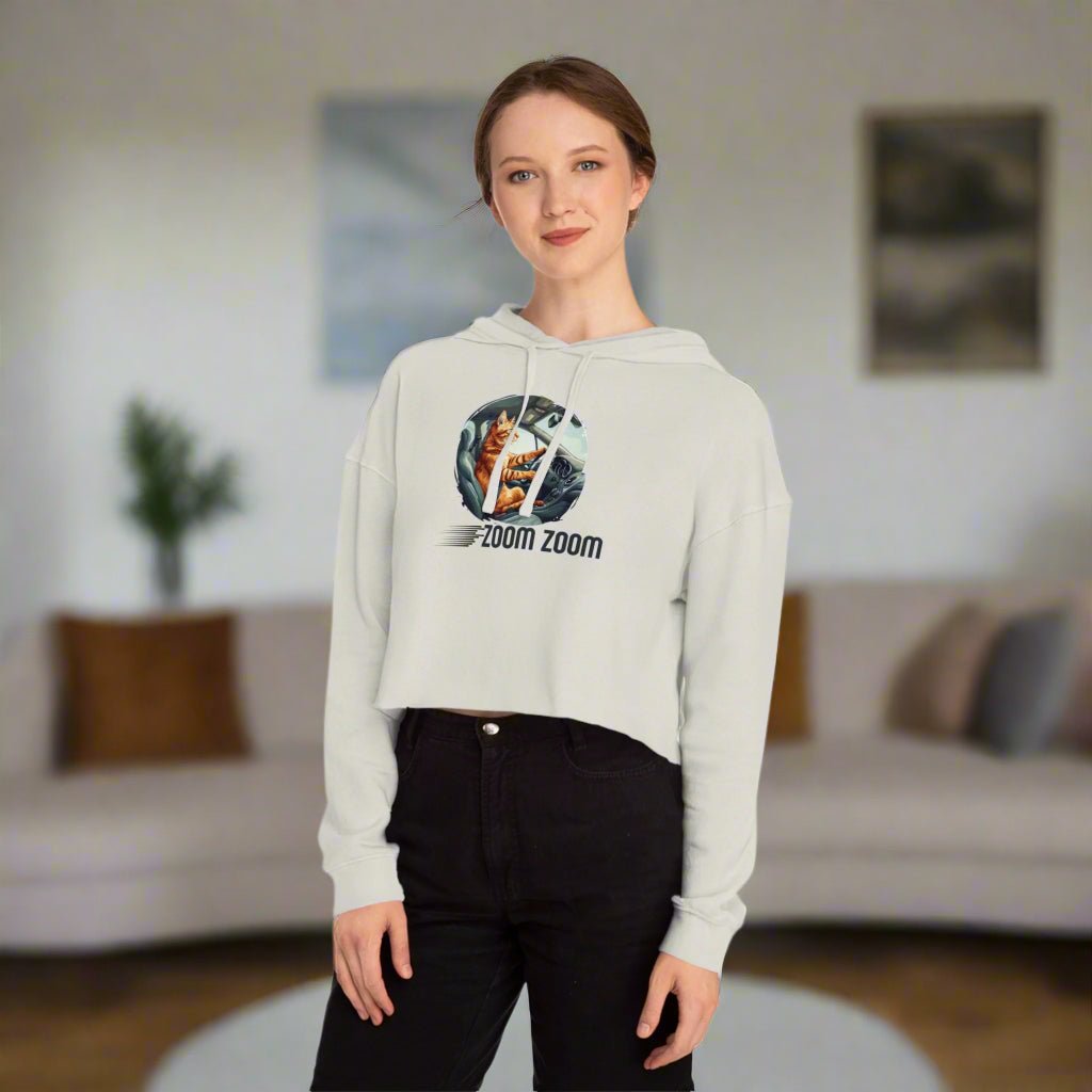 Sudadera recortada Zoomie Kitty para ella