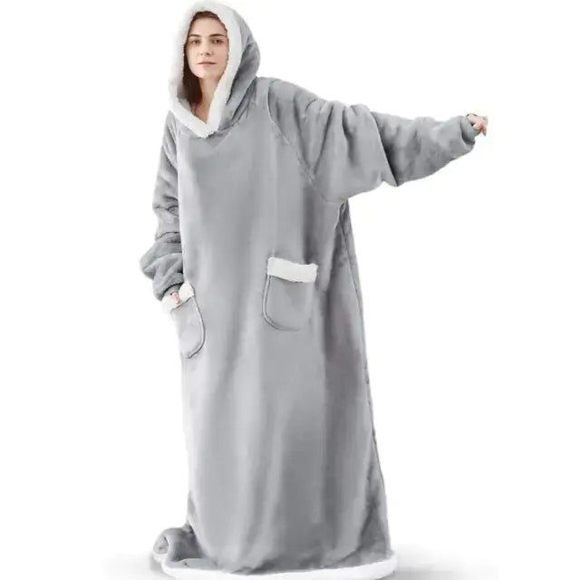 Hoodie en Flanelle Super Long pour un Confort Ultime