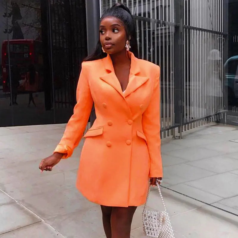 Vestido Blazer Sim de Manga Larga