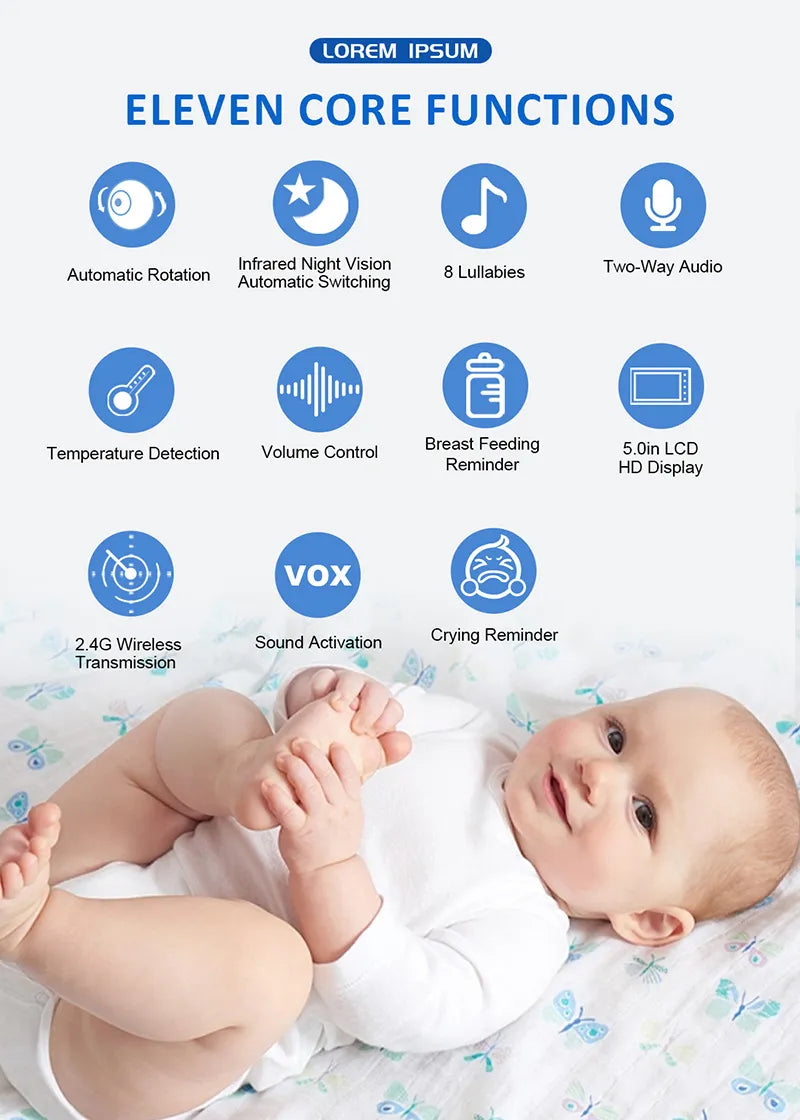 Moniteur Bébé Sans Fil HD pour Tranquillité d'Esprit