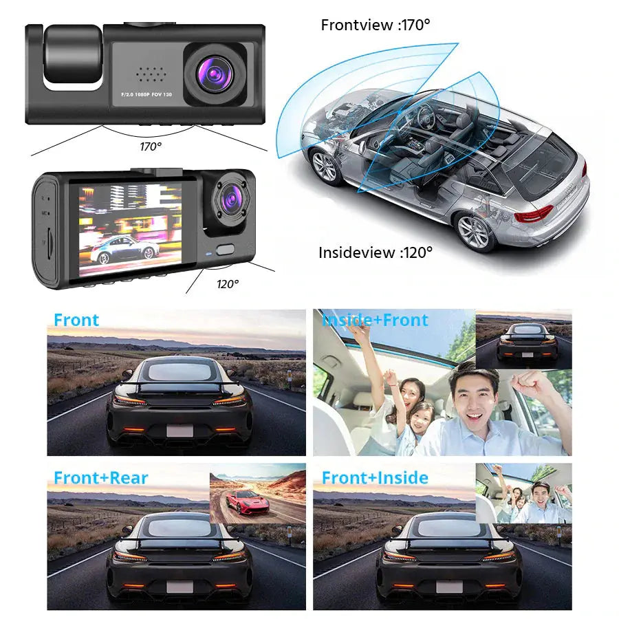Premium Dual Lens HD 1080P Dash Cam for Comprehensive Coverage